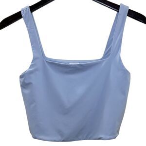 Garage Square Neck Crop Tank Top Baby Blue Size Small